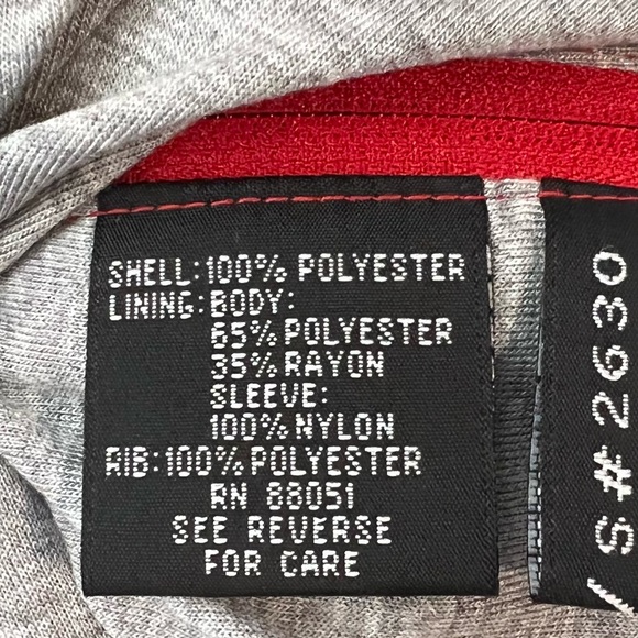 Tri-Mountain Red a white V Neck Long Sleeve Windbreaker Size 2XL - Picture 6 of 7